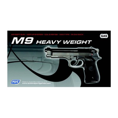 ASG M9 HW Noir Full Métal GAZ Blowback 0.8J