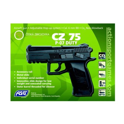 CZ 75 P-07 Duty Full Métal Noir CO2 Fixe 1.8J