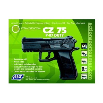 CZ 75 P-07 Duty Noir Full Métal CO2 Blowback 1.4J