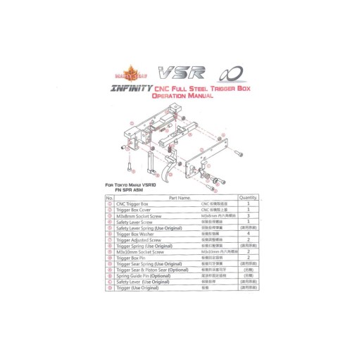 Maple Leaf Boitier bloc détente CNC pour DT-M40, DSR40, VSR10