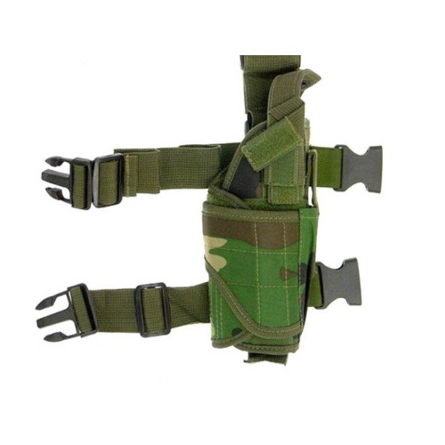 Guerilla Tactical Holster de cuisse vertical Woodland