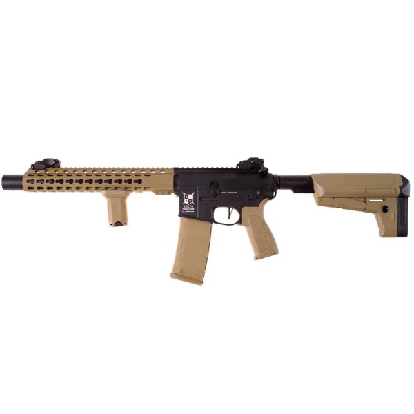 Delta Armory M4 SilentOps DMR FullMetal Noir/Tan Alpha AEG1J Pack Com