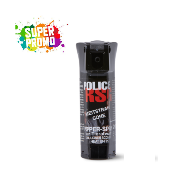 Bombe lacrymogène Police RSG Pepper Spray 20 ml Jet